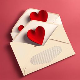 heart clip art on a love letter - symbolizing deep affection and love. 