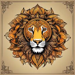 sun leo tattoo  simple vector color tattoo