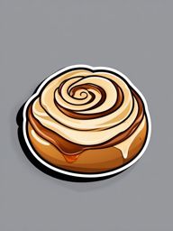 Cinnamon Roll Sticker - Delight in the sweet and gooey indulgence of a freshly baked cinnamon roll, , sticker vector art, minimalist design