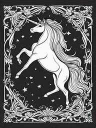 Dancing Unicorn Coloring Pages - Unicorn Grooving to the Magical Beat  minimal black outline printable sheet, coloring page