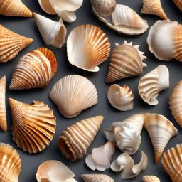 Beachcomber's seashell frames close shot perspective view, photo realistic background, hyper detail, high resolution