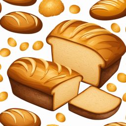 bread clipart - a freshly baked loaf of bread with a golden crust 