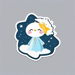 Star-shaped snow angel sticker- Heavenly and playful, , sticker vector art, minimalist design