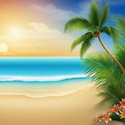 Beach Background Wallpaper - beach and palm tree background  