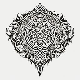 irish tribal tattoo designs  simple color tattoo,minimal,white background