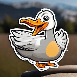 Goose cartoon - honking bird with a feisty attitude  cartoon sticker style