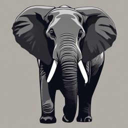 African Elephant clipart - Largest land animal with iconic ears, ,color clipart vector style