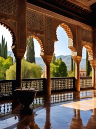 moorish palaces, with exquisite tilework, enchant visitors in alhambra, spain. 