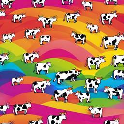 Rainbow Background Wallpaper - rainbow cow background  