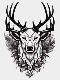 badass hunting tattoos  simple color tattoo,minimal,white background