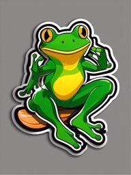 Funky Frog sticker- Amphibious Dance Beats, , sticker vector art, minimalist design