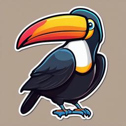 Toucan cartoon - bird with a giant colorful beak  cartoon sticker style