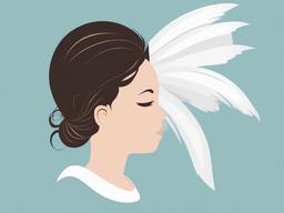 Angel clipart - angel looking down from above  color,minimalist,vector clipart