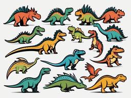 Dinosaur Fake Tattoos - Experiment with playful and temporary fake tattoos featuring dinosaur designs.  simple vector color tattoo,minimal,white background