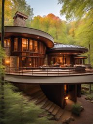 explore the organic architecture of a frank lloyd wright masterpiece, with harmony with nature. 