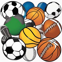 Ball Clipart, Bouncing balls in various sports. 