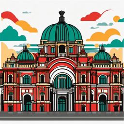 Mexico City clipart - Palacio de Bellas Artes and Zócalo, ,color clipart vector style