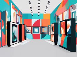 VR Art Gallery Exhibitions clipart - VR art gallery exhibitions, ,vector color clipart,minimal