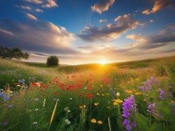 Summer Wildflowers Wallpaper  background