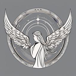Basic Angel Tattoo-Expressing simplicity and celestial beauty with a basic angel tattoo, symbolizing protection, guidance, and a connection to higher realms.  simple vector color tattoo