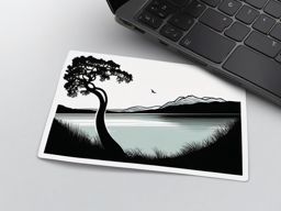 Loch Ness sticker- Large, deep freshwater loch in the Scottish Highlands, , sticker vector art, minimalist design