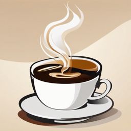 Hot Coffee Clipart - A steaming cup of coffee, rich aroma wafting in the air, a comforting morning ritual.  color clipart, minimalist, vector art, 