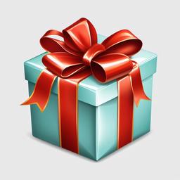 Wrapped present with a big bow clipart.  vector style illustration, white background