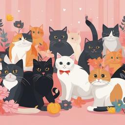 Cat Background Wallpaper - cat room background  