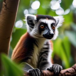 Cute Lemur in the Madagascar Jungle 8k, cinematic, vivid colors