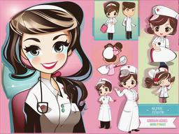 Nurse clipart - nurse with a warm smile and compassion  