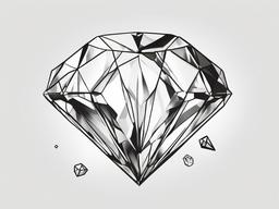 drawing of a diamond with other gems  minimal rough sketch scribbles,doodles,black and white