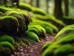 Mossy Wonderland Garden - Design a garden filled with lush green moss for a magical look. realistic, professional photography, bokeh, natural lighting, canon lens, shot on dslr 64 megapixels sharp focus