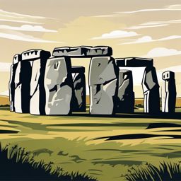 Stonehenge clipart - Prehistoric monument in Wiltshire, England, ,color clipart vector style