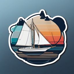 Sailboat Rigging Sticker - Maritime elegance, ,vector color sticker art,minimal