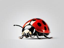 Ladybug cartoon  minimal, white background