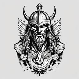 Ares Greek God Tattoo - Embrace the warrior spirit with an Ares tattoo, showcasing the god of war in a powerful and dynamic design.  simple color tattoo design,white background