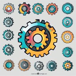 Clipart of a Settings Gear - Settings gear for app configurations,  color vector clipart, minimal style