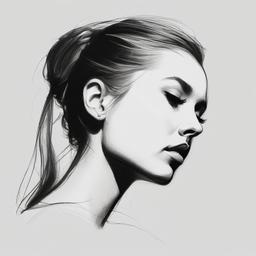 drawing of a side-profile nose  minimal rough sketch scribbles,doodles,black and white