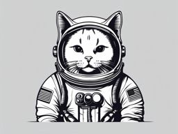 Cat in a spacesuit, ready for a spacewalk  minimalist design, white background, t shirt vector art