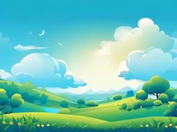 Blue Sky Cartoon Background  ,desktop background wallpaper