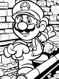 mario coloring pages - mario collects power-ups on an adventurous journey through pipes. 