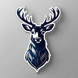Deer Sticker - A graceful deer with antlers. ,vector color sticker art,minimal