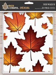 Maple Leaf in Autumn Emoji Sticker - The symbol of fall's rich tapestry, , sticker vector art, minimalist design