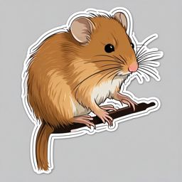 Eurasian Harvest Mouse Sticker - A tiny Eurasian harvest mouse with delicate features, ,vector color sticker art,minimal
