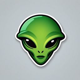 Alien Head and UFO Emoji Sticker - Extraterrestrial visitation, , sticker vector art, minimalist design