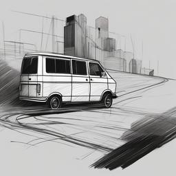 drawing of vans  minimal rough scribbles,doodles,black and white