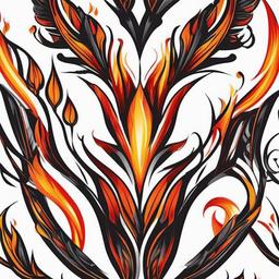 fire arm sleeve tattoo  simple color tattoo,white background