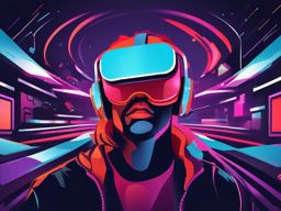 Virtual Reality Game clipart - Virtual reality gaming experience, ,vector color clipart,minimal