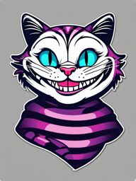 Cheshire cat disappearing sticker, Grinning , sticker vector art, minimalist design