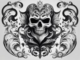 ghost tattoo black and white design 